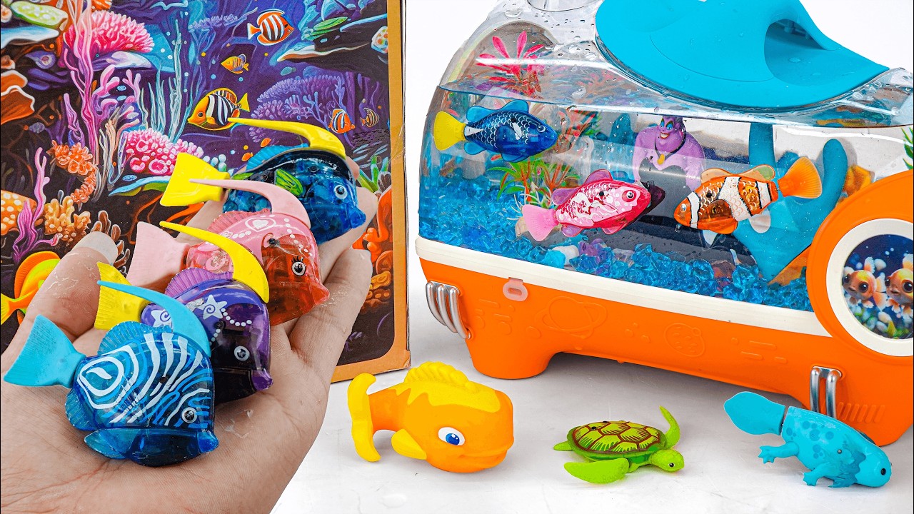 【TOY ASMR】 Satisfying with Unboxing ZURU Robo Turtle & Robo Fish Aquarium Playset