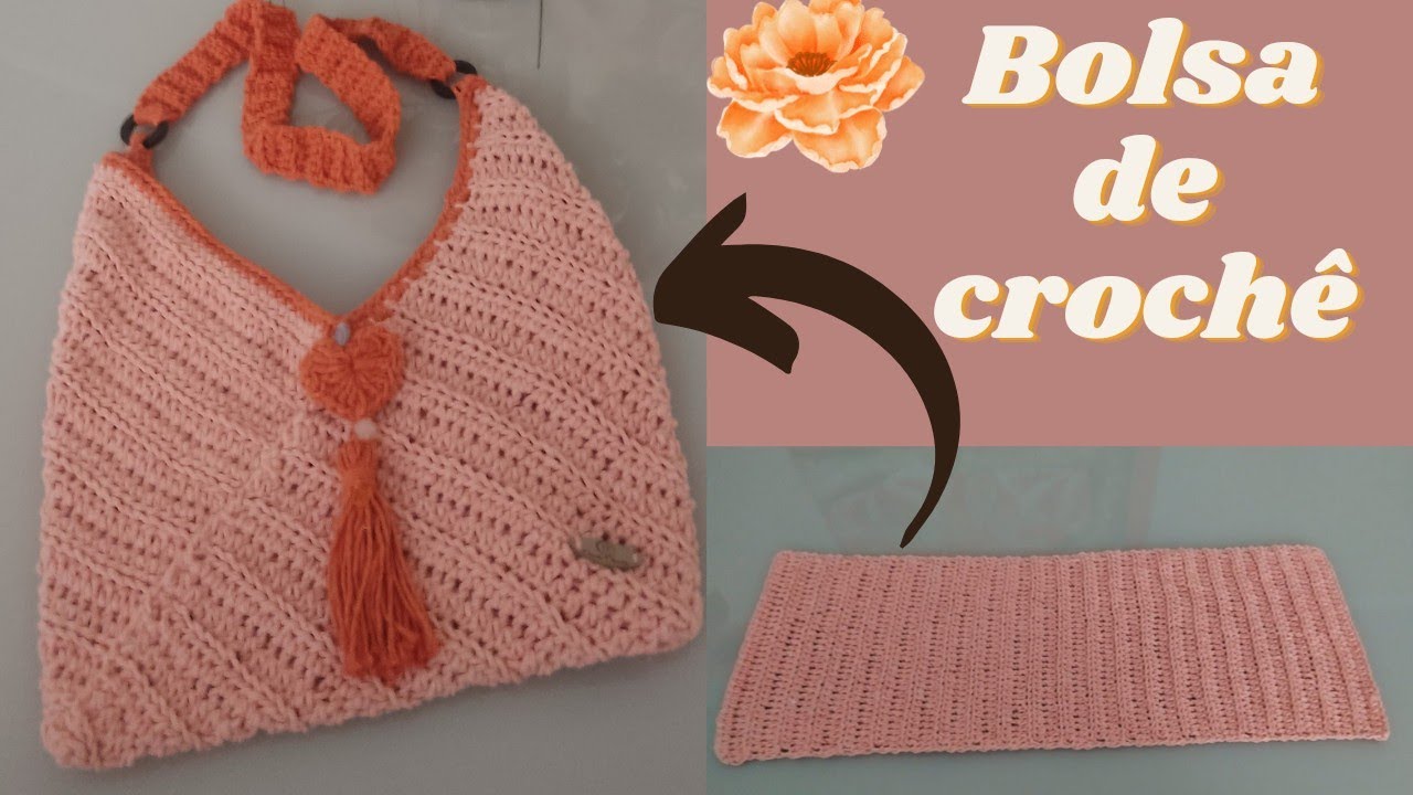 🛍️ Bolsa de croch&ecirc; feita com apenas 1 ret&acirc;ngulo 😃