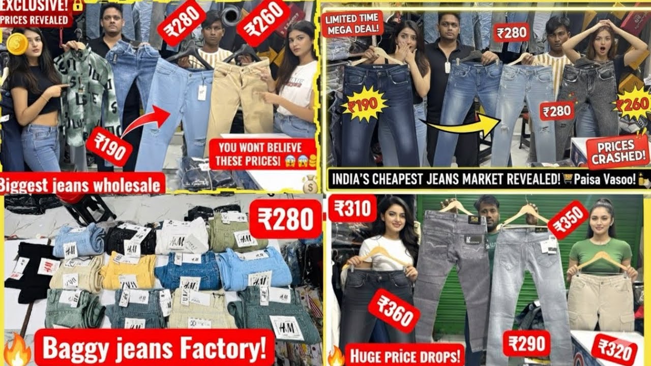 BIGGEST JEANS WHOLESALE MARKET IN KOLKATA KHIDIRPUR FANCY MARKET | BAGGY, MOM FIT,CARGO JEANS 👖 