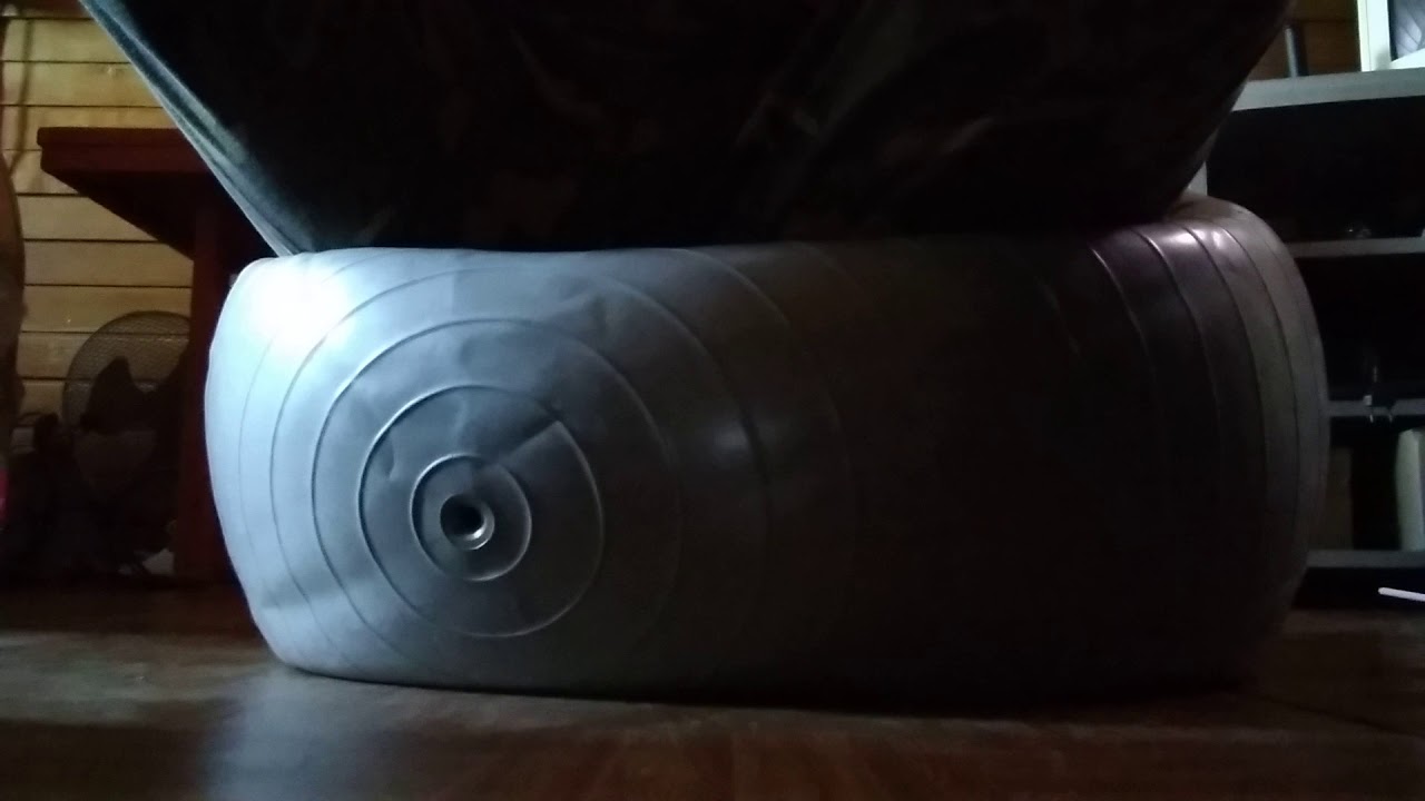 Deflating an exercise ball