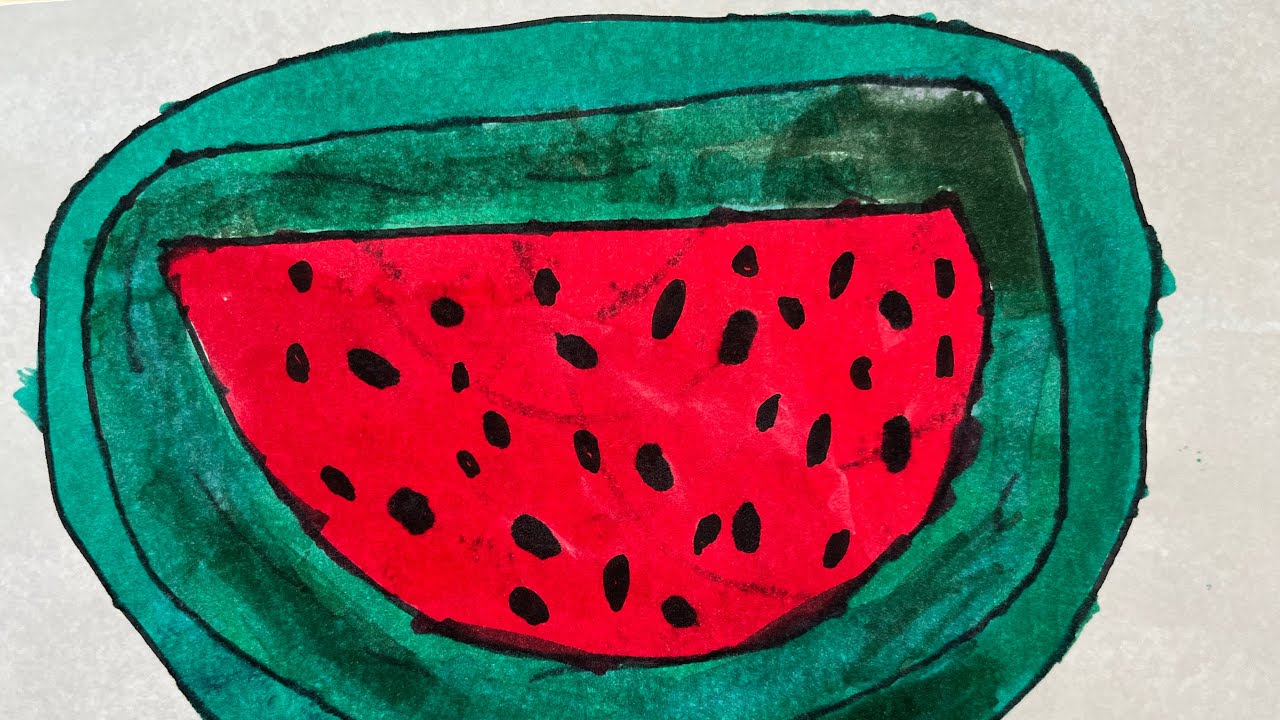 How to Draw a Watermelon Slice