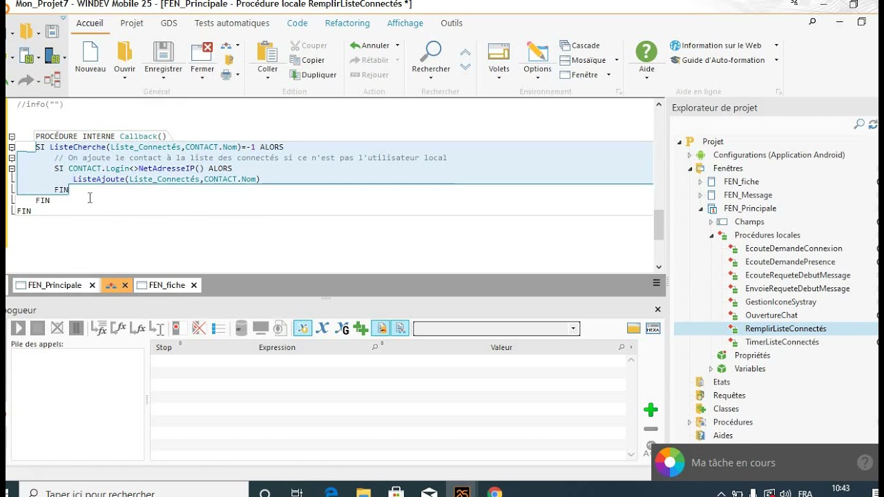 crée une application de messagerie instantanée avec WinDev |application mobile ..suite 02