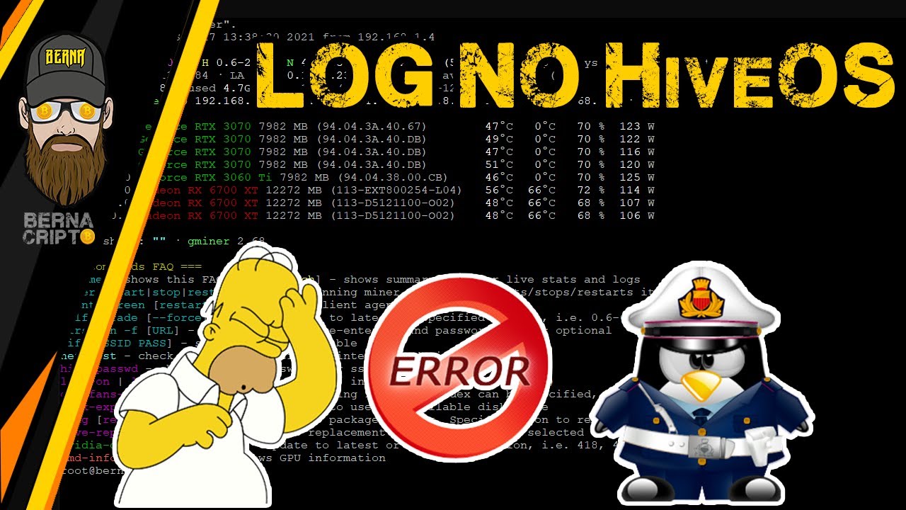 COMO ACESSAR LOG DE ERRO DO MINERADOR NO HIVEOS PARA RESOLVER PROBLEMAS NA SUA RIG - BERNA CRIPTO