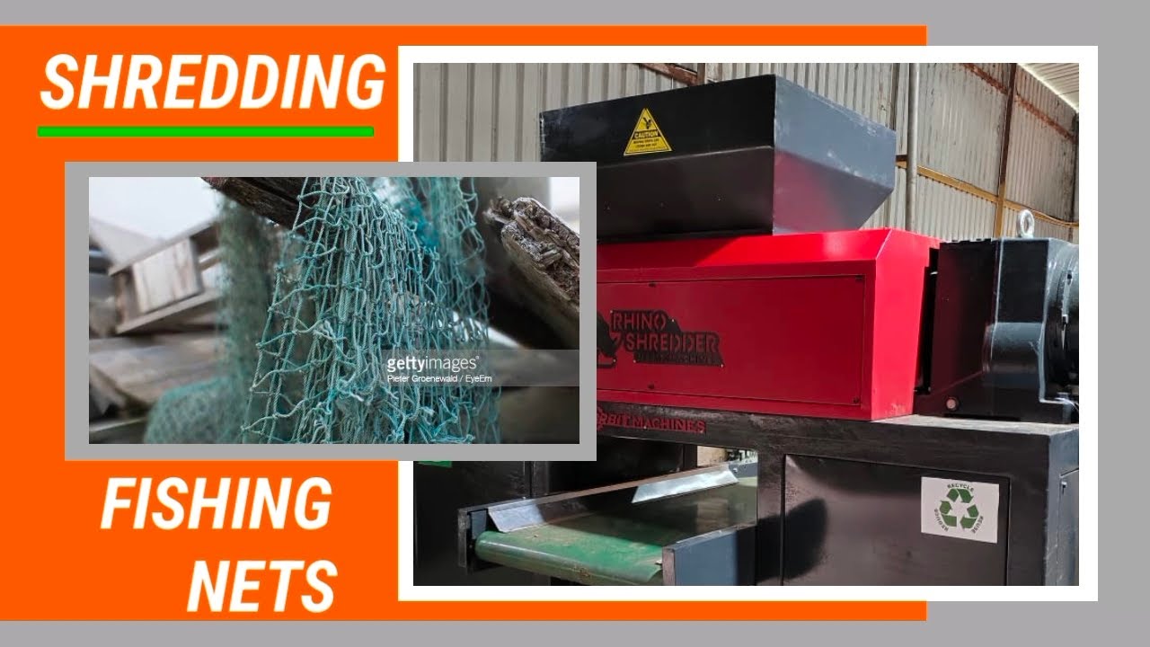 Fishing Nets Shredding Machine, Fish net Cutting Machine, Scrap Fishing  net Double shaft shredder.