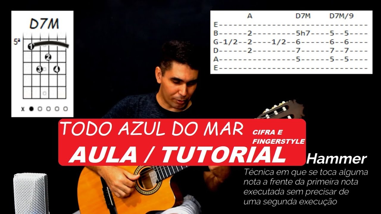 Todo azul do mar - Cifra e Fingerstyle / Tutorial / Aula - Como tocar / How to play