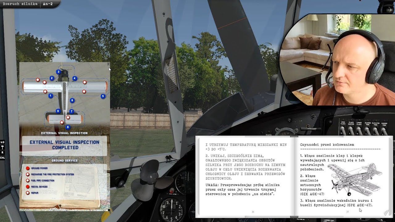 Uruchamianie An-2 w X-Plane wg instrukcji realnego samolotu