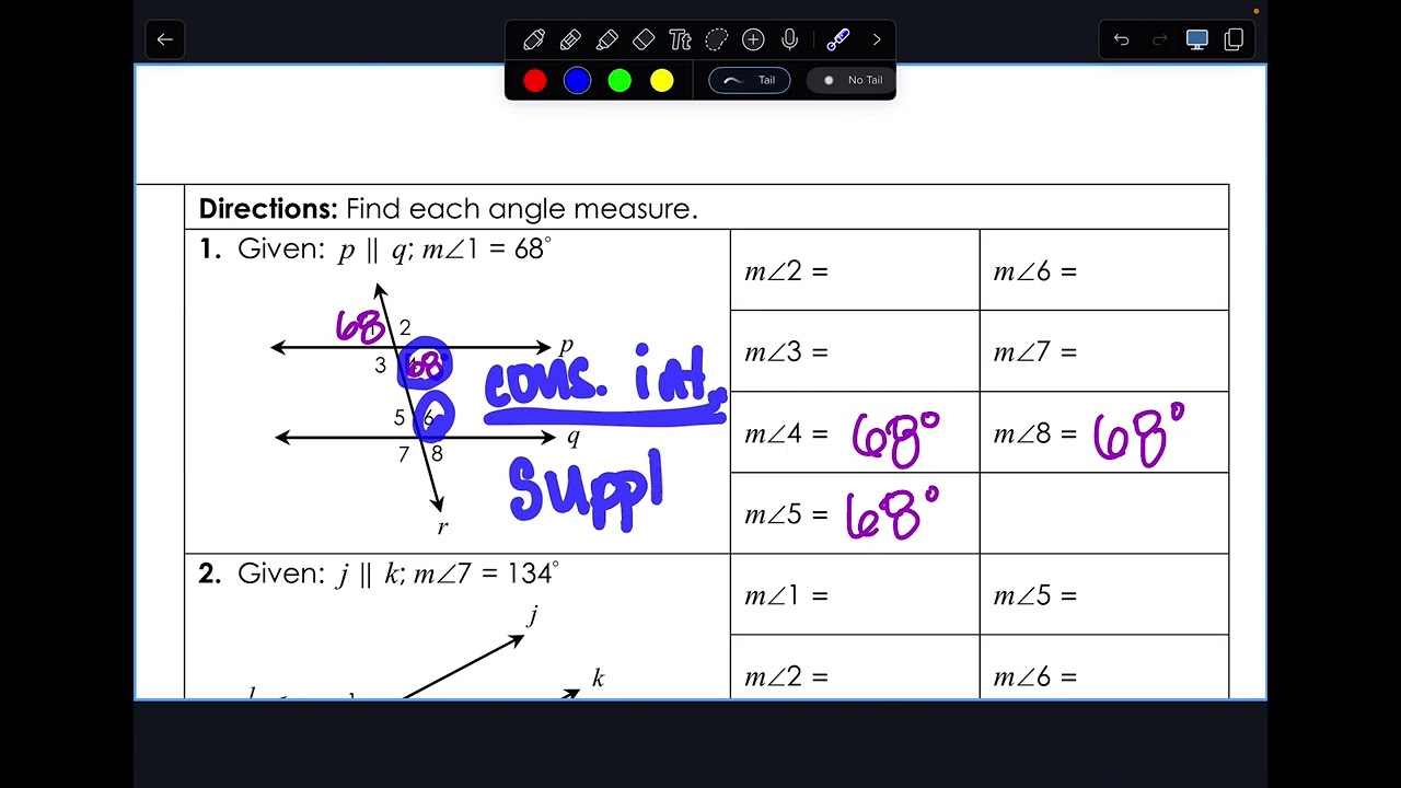 Parallel lines day 2 math8 1/14/26
