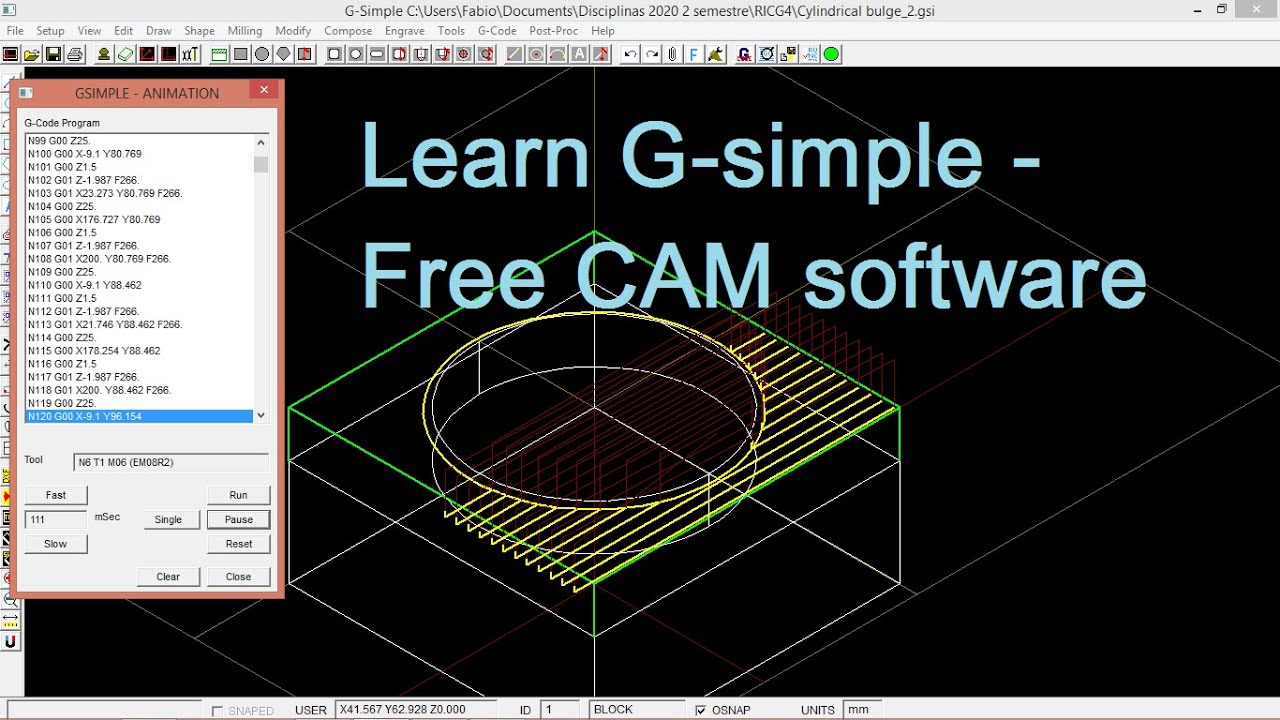 Make your first Toolpath using G-Simple CAM Software