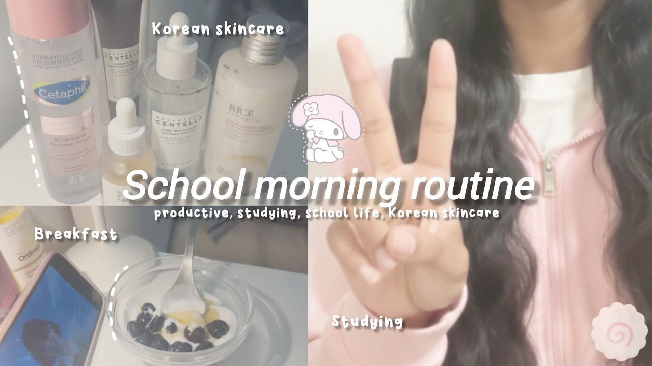 My School morning routine🎀// korean skincare, school prep, productive..... 
