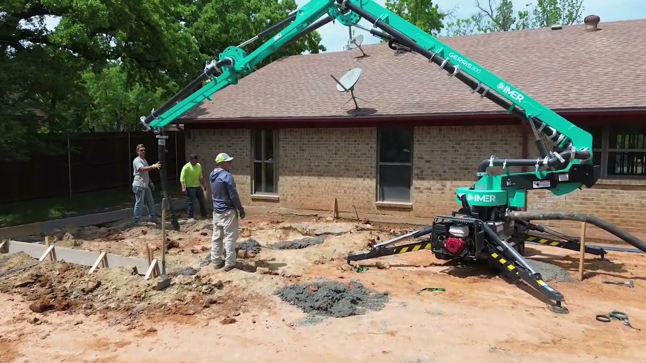 Pouring Slab Piers with the Gerris 800 Placement Boom and Booster 20 Piston Pump