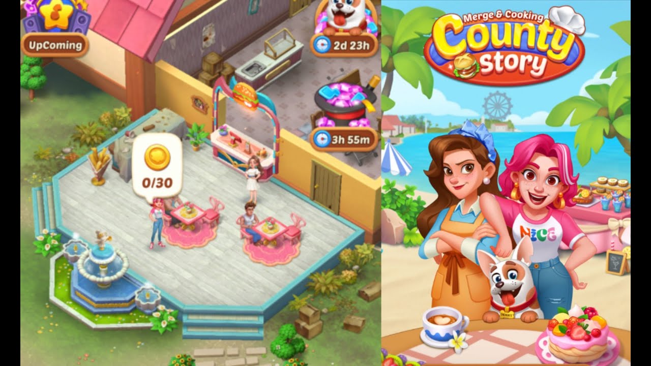 County Story: Merge & Cooking | Level 1-3 Day 1 Part 1 🧁☕️