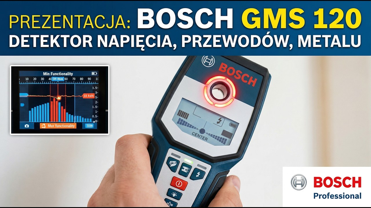 ♻️ Prezentacja: Bosch GMS 120 detektor napięcia przewod&oacute;w metalu nowszy model od DMF 10 ZOOM lepszy?