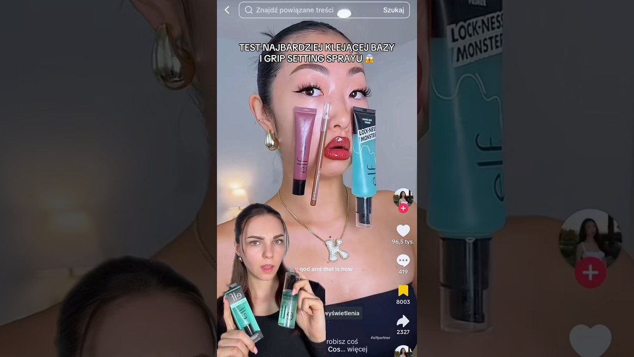 TEST NAJBARDZIEJ KLEJĄCEJ BAZY I GRIP SETTING SPRAYU 😱 #elfcosmetics #elfgripprimer #elfprimer