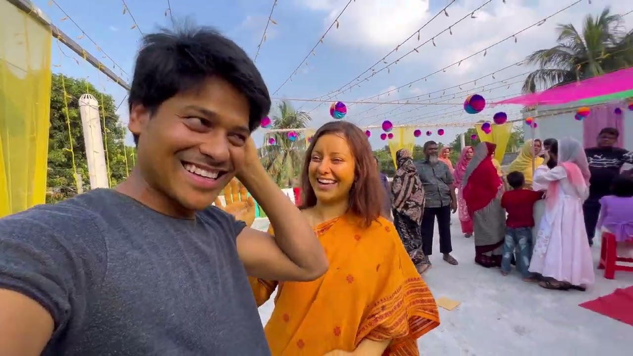 বাংলাদেশের গ্রামীণ সংস্কৃতির সাথে মিলিয়ে বিদেশিনীর গায়ে হলুদ I Yellow ceremony on the foreigner