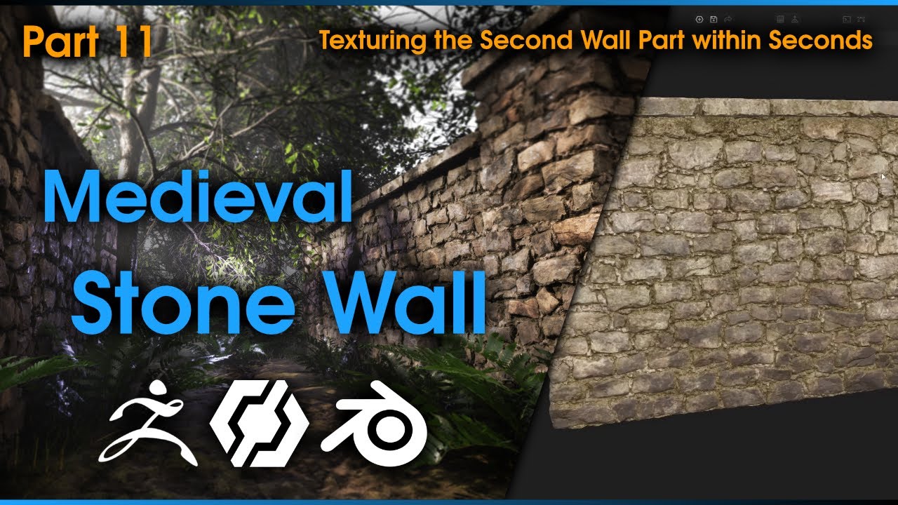 Creating a Medieval Stone Wall - Part 11: Texturing the 2nd Wall Part With InstaMAT within Seconds