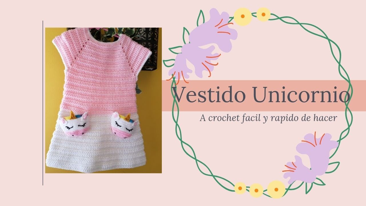 Vestido unicornio a crochet/ paso a paso Parte 2
