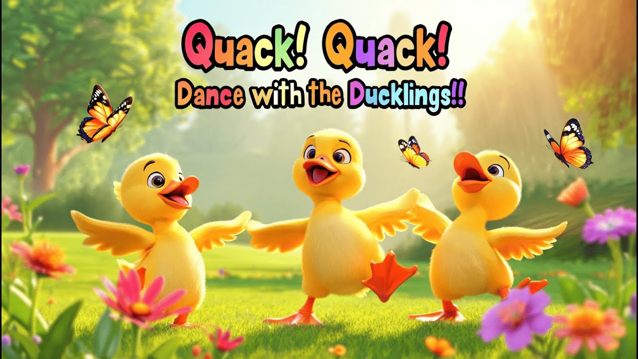 Cute Ducklings Dancing Around