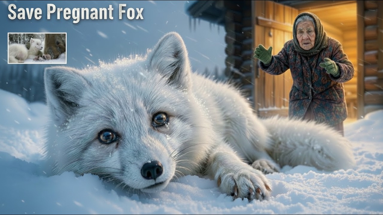 Pregnant Arctic Fox Knocks at Grandma’s Door | Emotional Animal Rescue Story