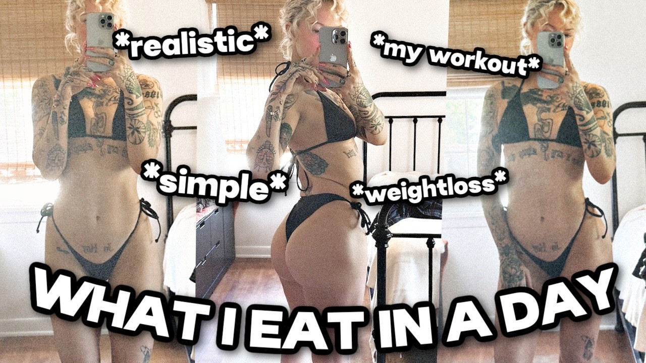 REALISTIC WHAT I EAT IN A DAY TO LOSE WEIGHT low on groceries, full workout, high protein meals