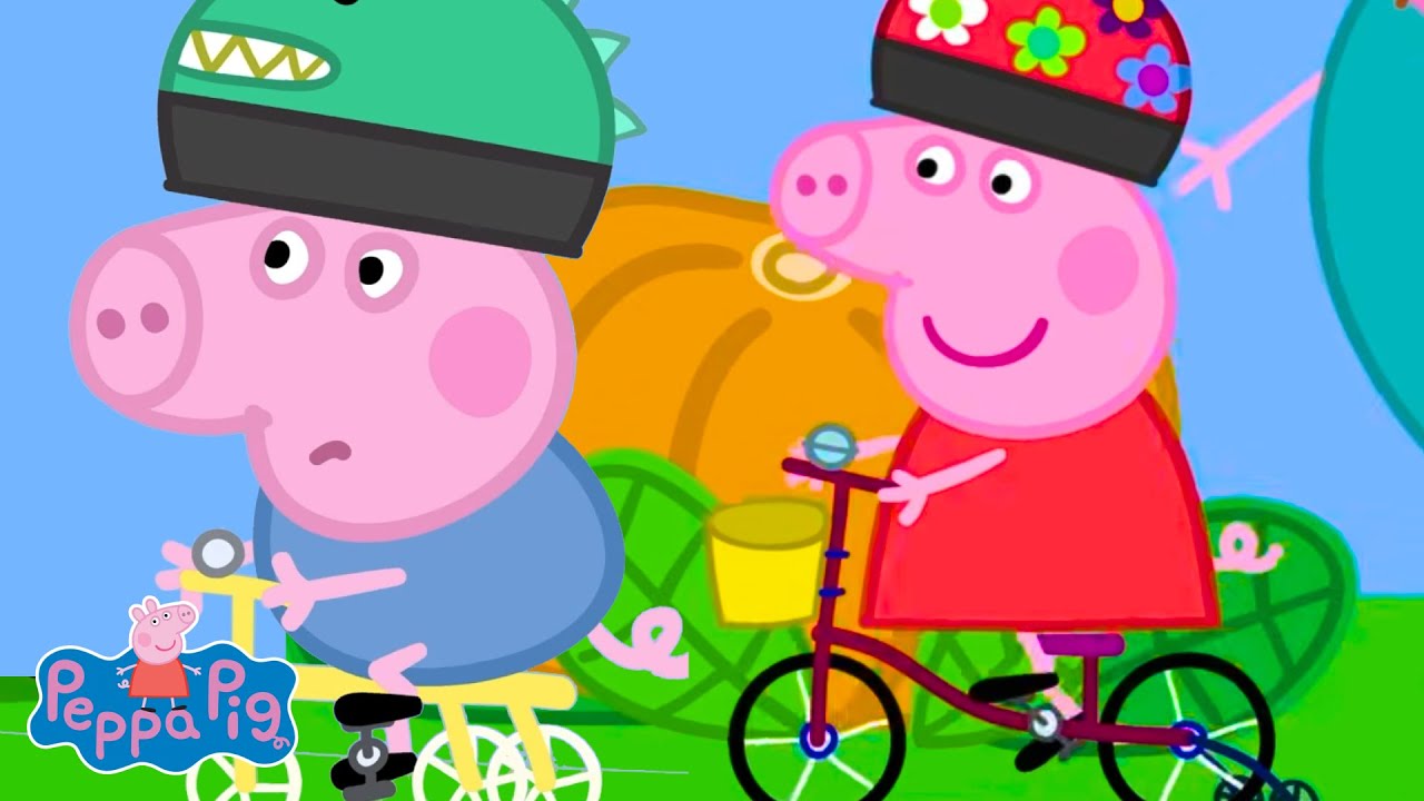 🚲 Peppa uczy się jeździć na rowerze bez kółek bocznych! | Świnka Peppa | Kreskówki dla dzieci