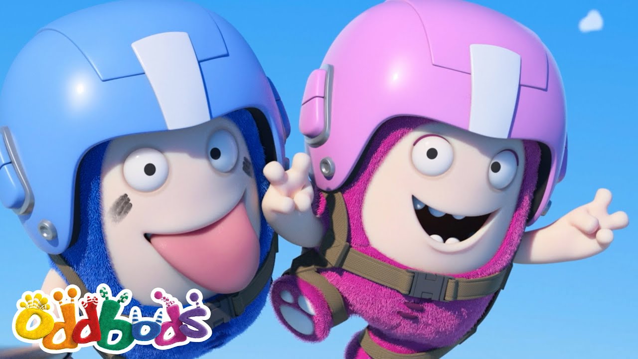 Skydiving Oddbods! | Oddbods Cartoons | Funny Cartoons For Kids