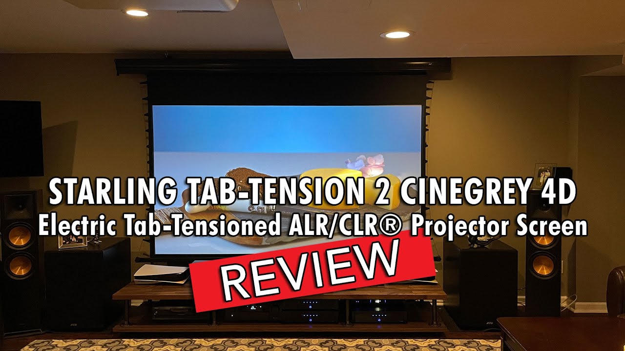 ♾️ Elite Screens Starling Tab-Tension 2 CineGrey 4D® Ceiling Ambient Light Rejecting Screen