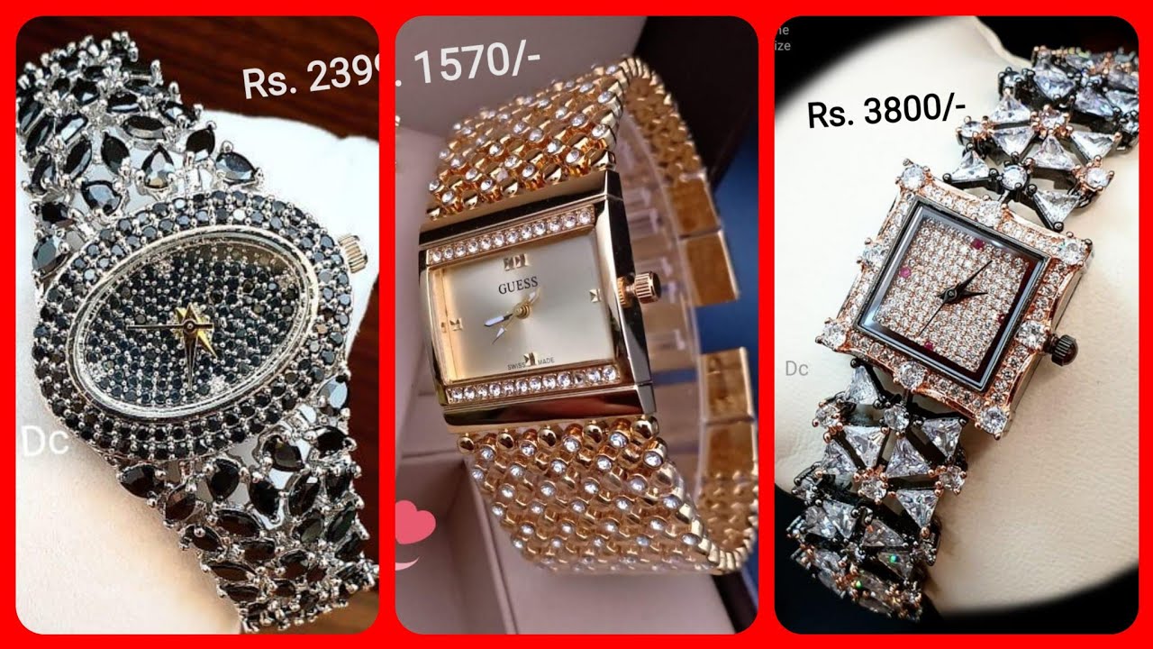 Luxurious Ladies Wrist Watches Designs | American Diamond Bracelet Watch/Strap Watches Collection