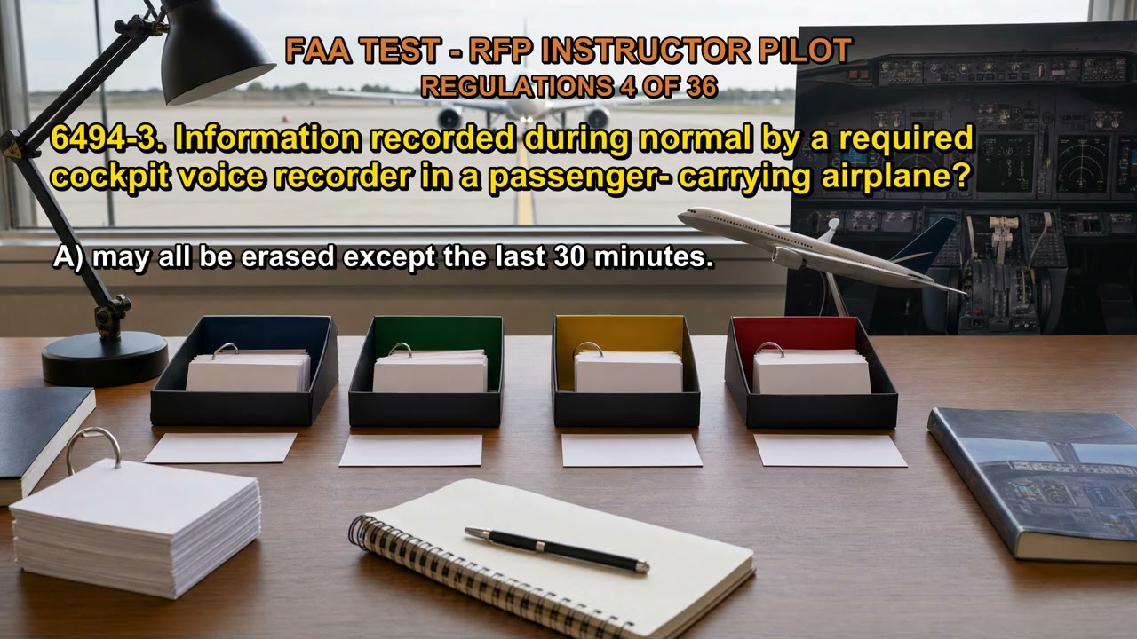 FAA TEST - RFP INSTRUCTOR PILOT - REGULATIONS Q6494-1, Q6494-2, Q6494-3, Q6318, Q6336 (4-36)