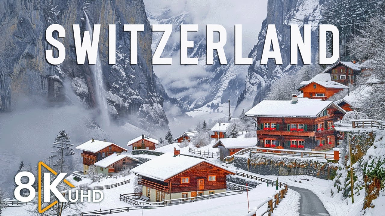Switzerland 8K | Breathtaking Snowy Alps, Fairytale Villages & Stunning Winter Landscapes