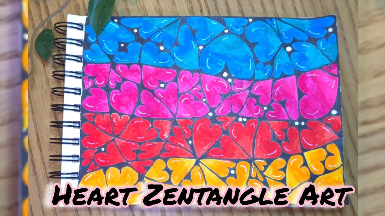 Relaxing Heart Zentangle Art ##doodleart #drawing #satisfying 