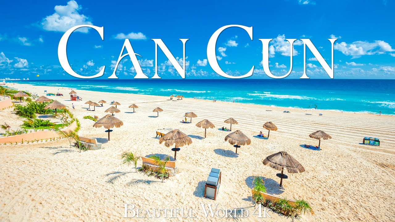 Cancun 4K Amazing Aerial Film - успокаивающая фортепианная музыка - красивая природа