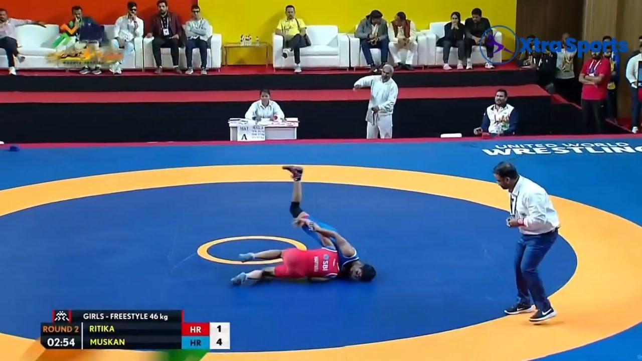Freestyle Wrestling (Girls) - 46 Kg | Ritika (HR) Vs Muskan (HR) | Khelo India Youth Games