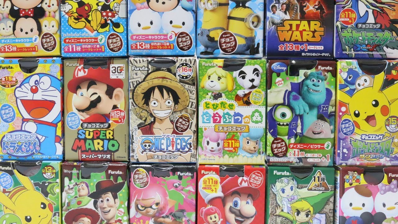 フルタチョコエッグコレクション２　ワンピース とびだせどうぶつの森 ディズニー ピクサー ポケットモンスター ドラえもん スーパーマリオ ミニオンズ スプラトゥーン ゼルダの伝説 シークレット 任天堂