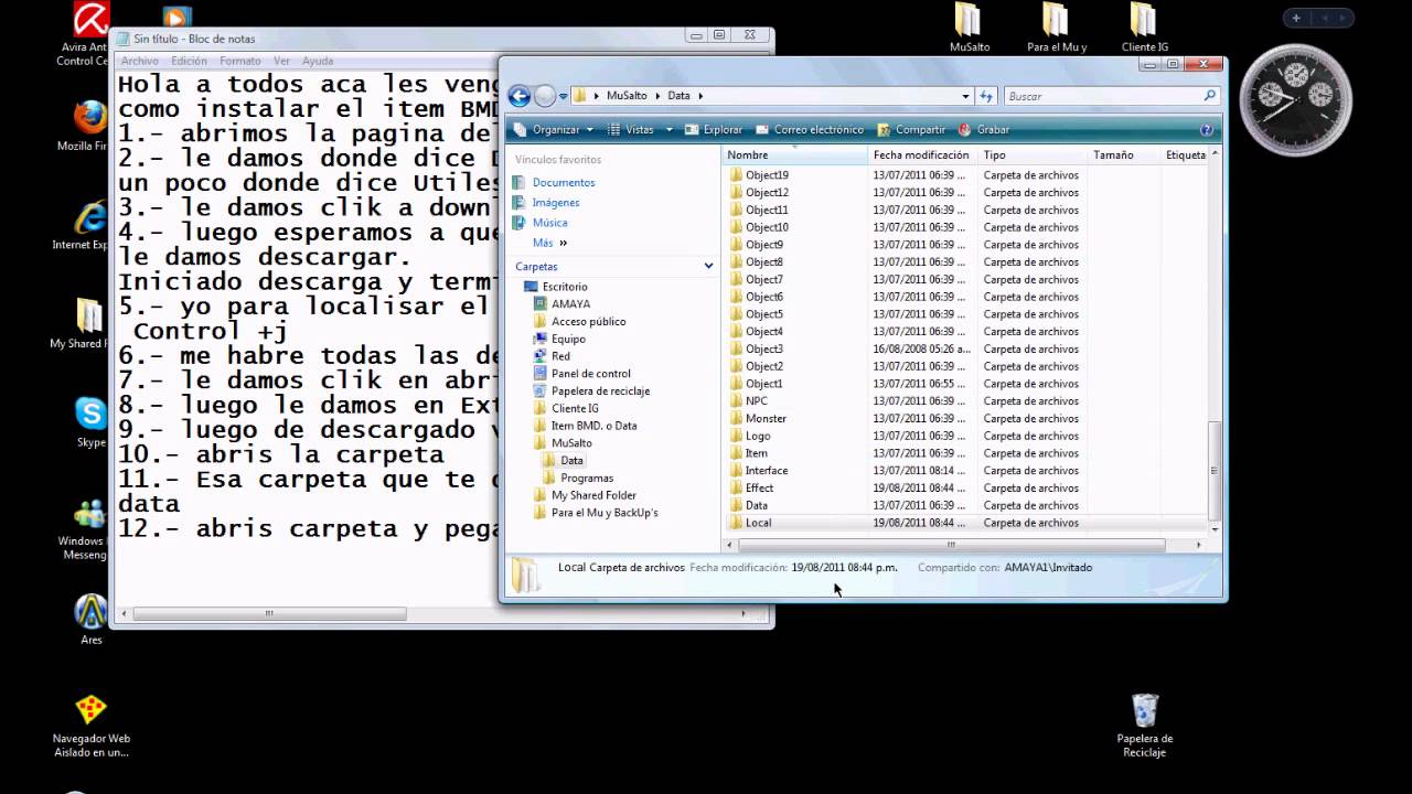 Como instalar el ITEM BMD