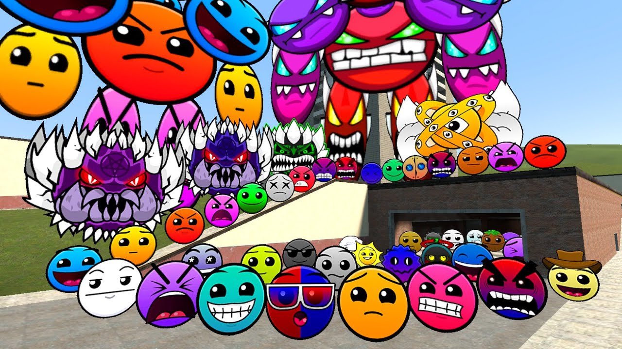 Geometry Dash And Lobotomy Dash Nextbots Family Chase Me in Garry's Mod!