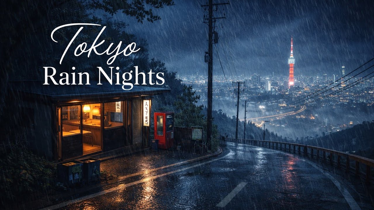 90s Rainy Night Above the City 🌧️ Lofi  