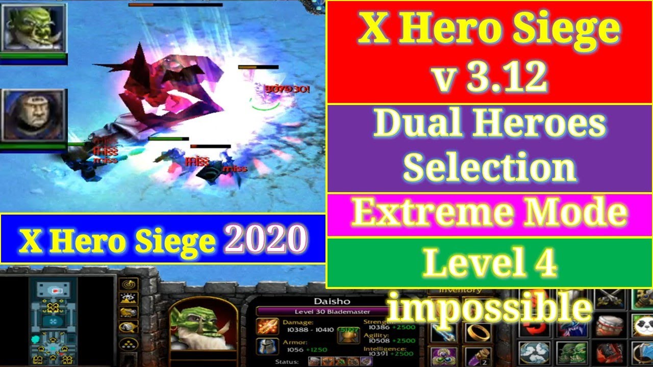 X Hero Siege 3.12 | Blade Master & Jacky | Solo 8 way | level 4 impossible -Extreme Mode