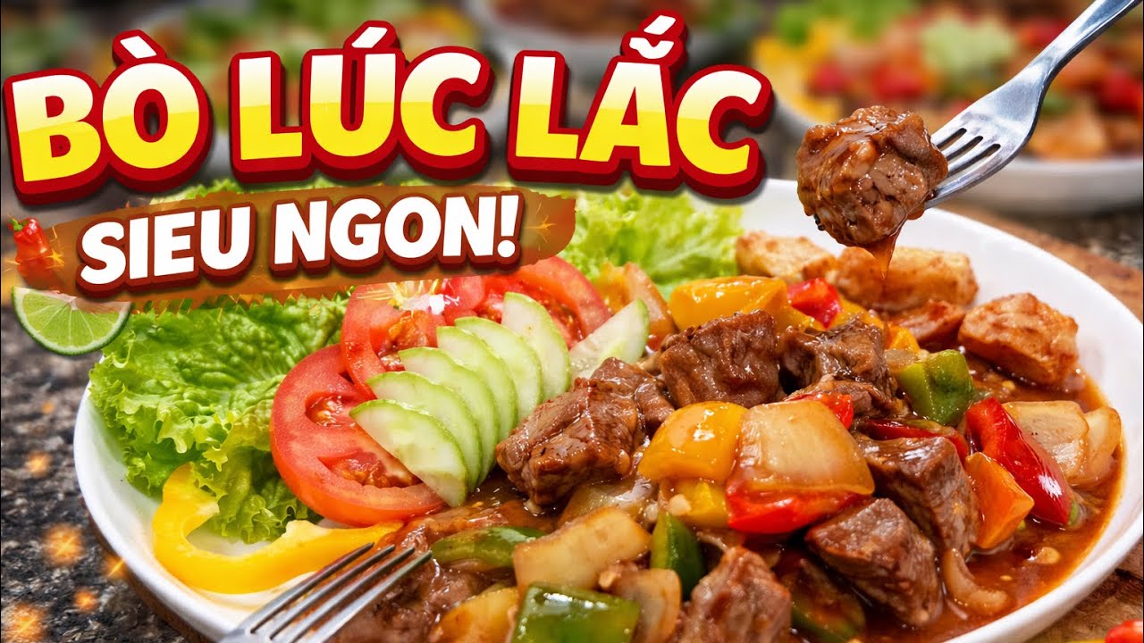 Bò lúc lắc siêu ngon như ở hàng quán . Công thức siêu dễ cho bà nội trợ chỉ 15 phút là xong .