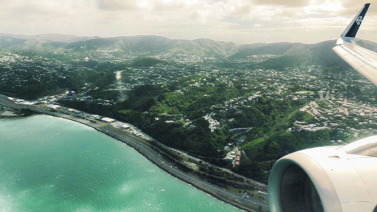 Air New Zealand A320 Landing Wellington