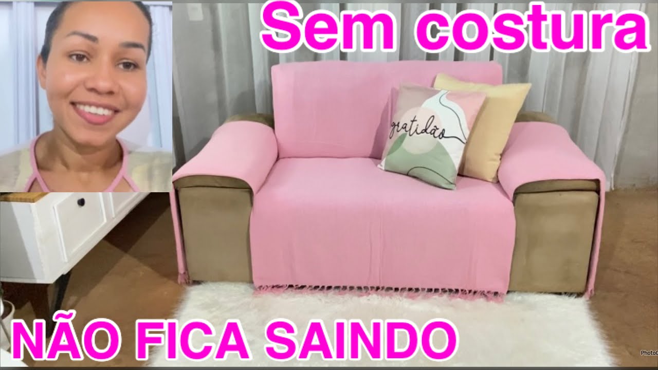 CAPA DE SOFÁ CHIQUE SEM GASTAR NADA FAÇA COM QUALQUER TECIDO/ LENÇOL