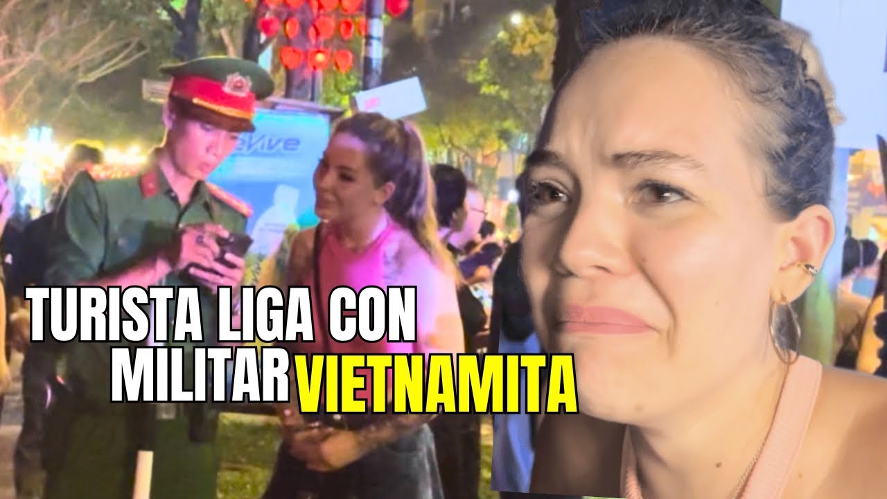 DESFILE random en Vietnam y TURISTA LIGANDO CON MILITAR