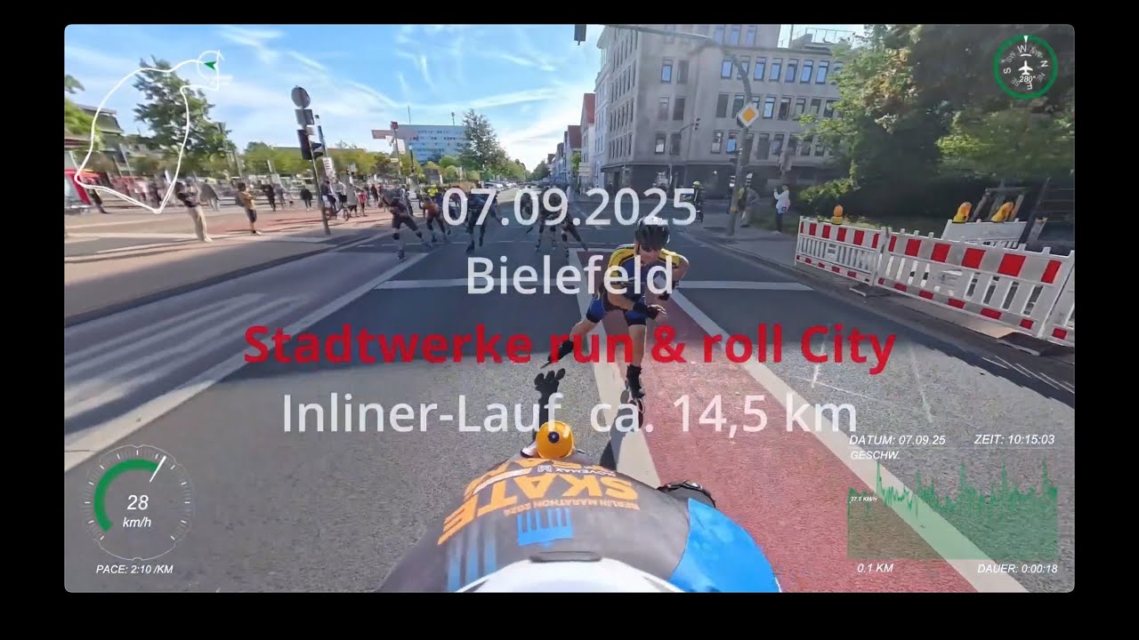 07.09.2025 Stadtwerke run & roll City Bielefeld Inliner-Lauf 14,5 km