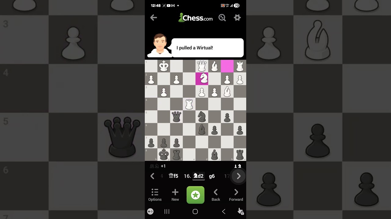 WIRTUAL PULLS A WITRUAL LOSING TO MARSHALL ATTACK #CHESS #MARSHALLATTACK