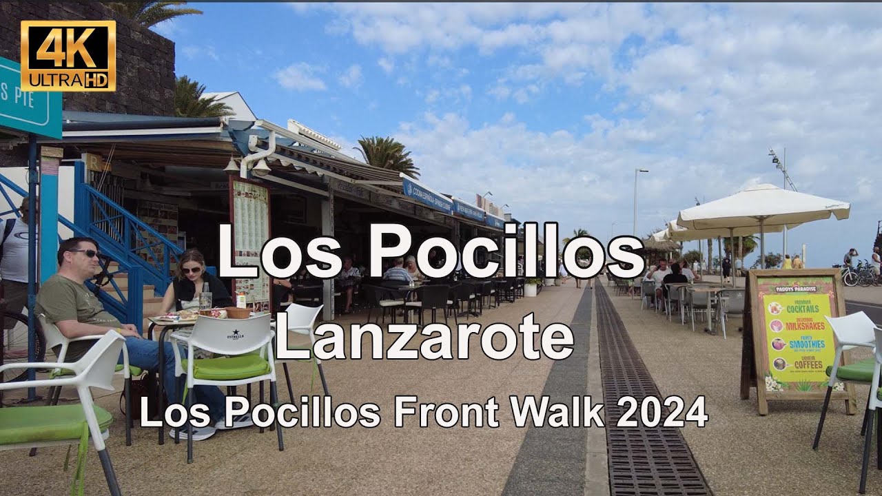 [4K] Front Walk Los Pocillos , Puerto Del Carmen Lanzarote November 2024