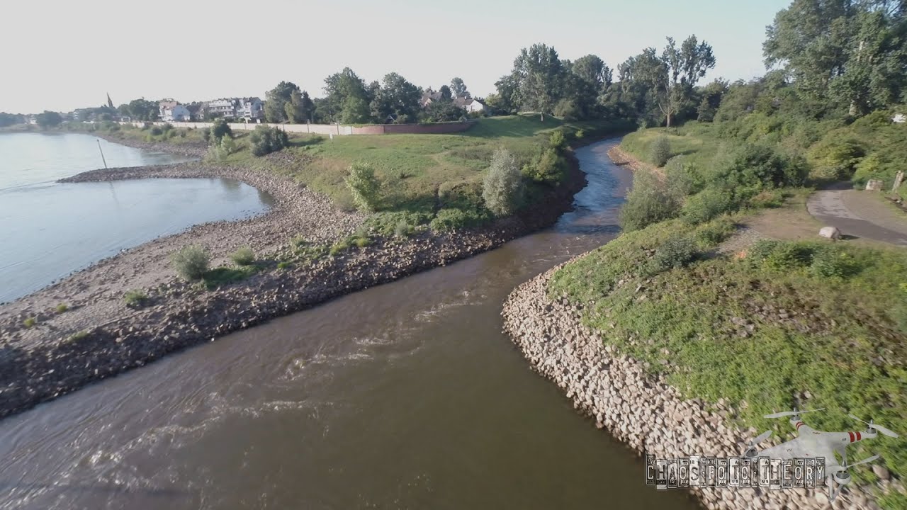 Aerial Videography an der Erftmündung in Grimlinghausen