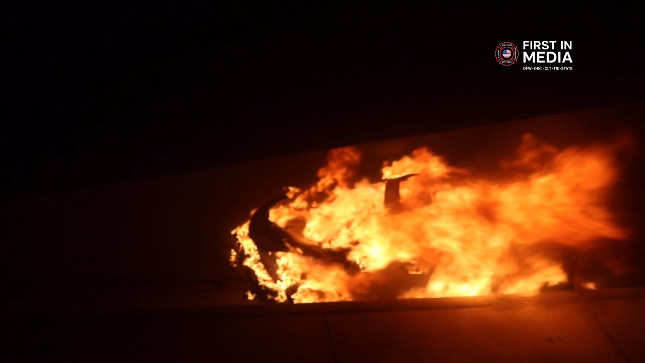 Crash Sparks Inferno on I-35E in Dallas