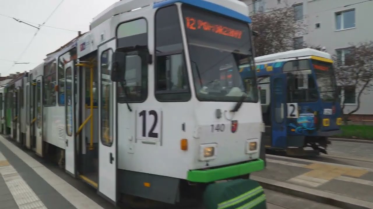 Poland, Szczecin, tram 12 ride from Dworzec Niebuszewo to Starkiewicza