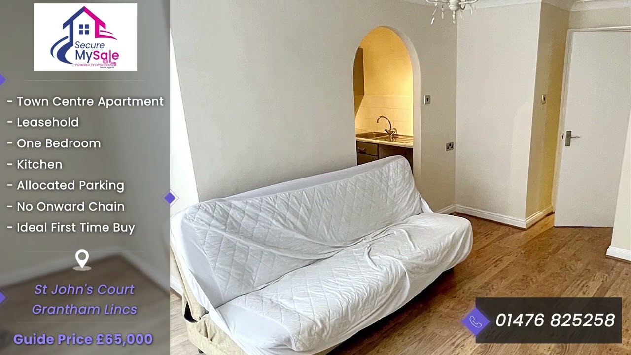 One bed apartment for sale in Grantham with Secure My Sale Estate Agents Grantham - NO CHAIN