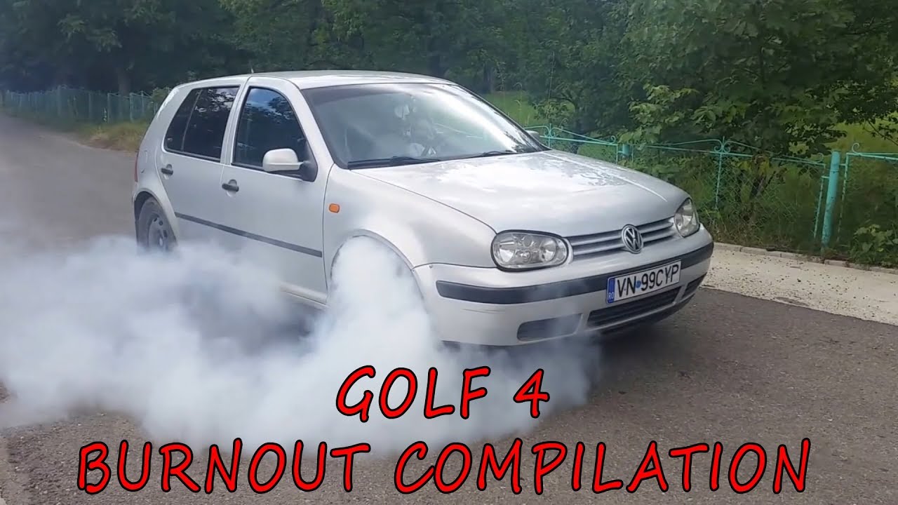 VW GOLF 4 BURNOUT COMPILATION !