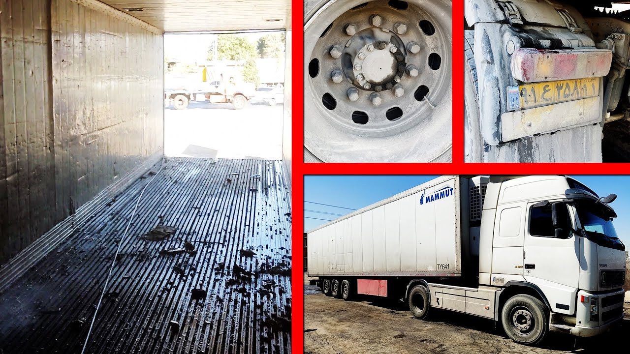 How to wash a refrigerator trailer truck which was loaded CORN? interior & exterior #satisfying
